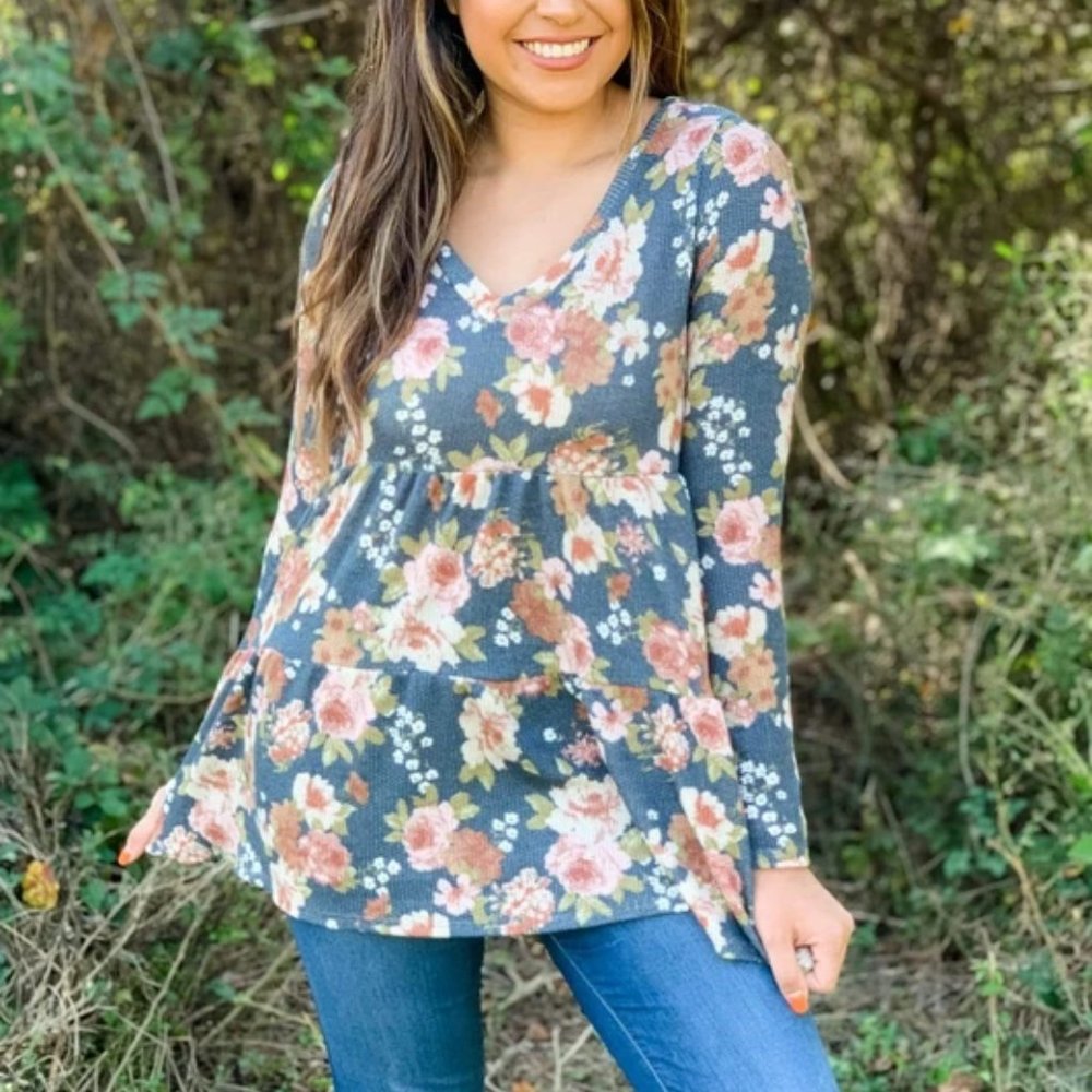 Women's FLOWER SHOP BABY DOLL BLOUSE